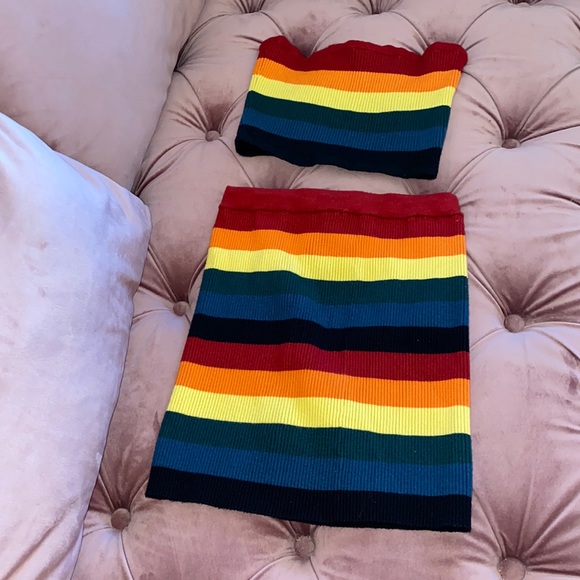 Wild Honey Dresses & Skirts - Women’s rainbow 2 piece skirt and top set